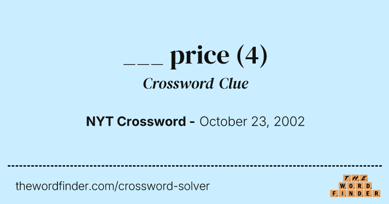 ___ price crossword clue image