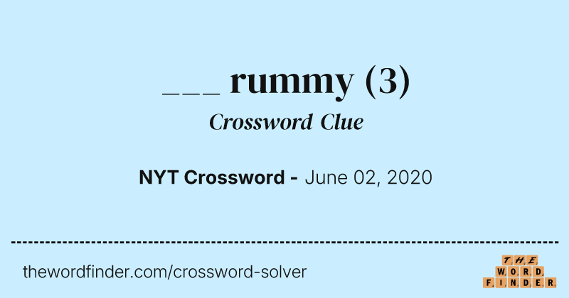 ___ rummy crossword clue image