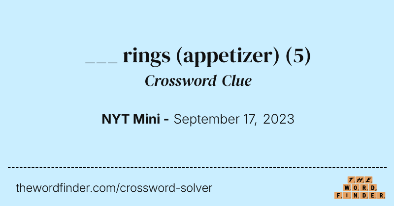 ___ rings (appetizer) crossword clue image