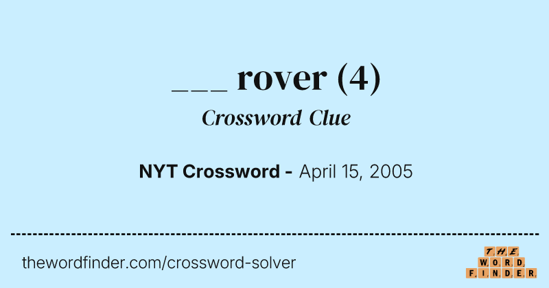 ___ rover crossword clue image