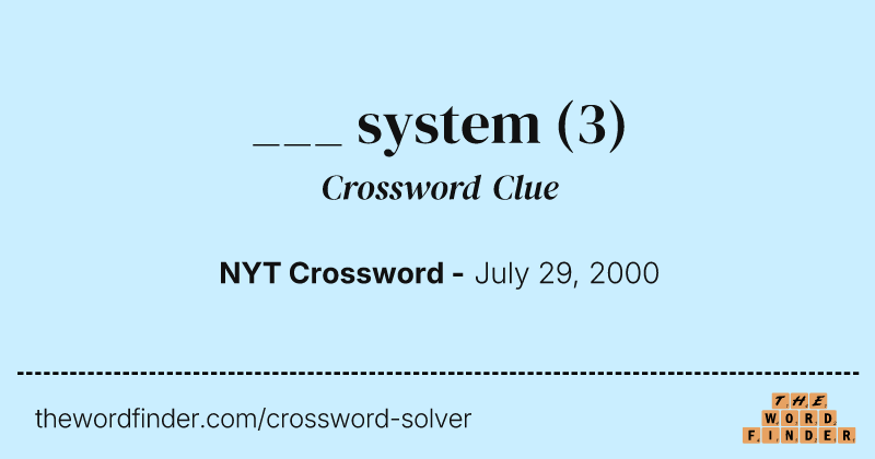 ___ system crossword clue image