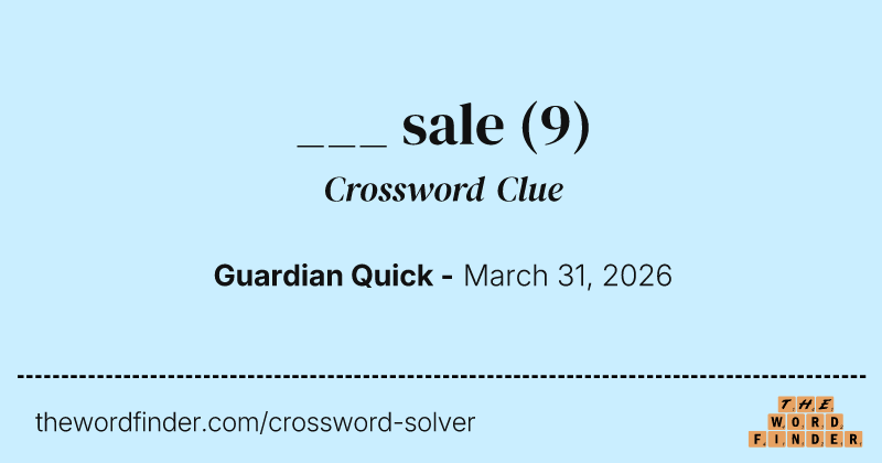 ___ sale crossword clue image