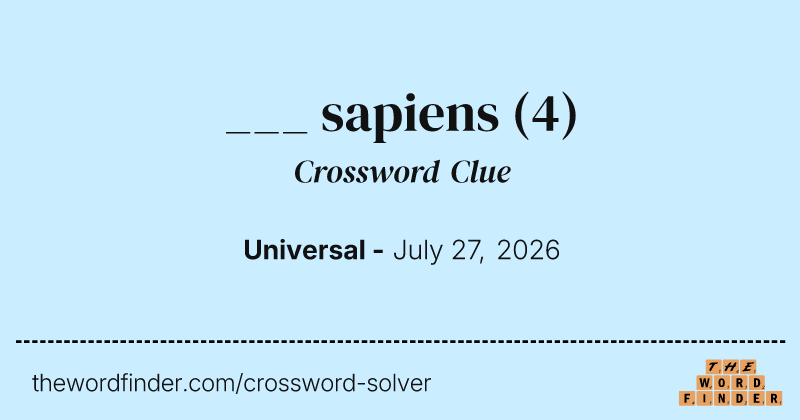 ___ sapiens crossword clue image