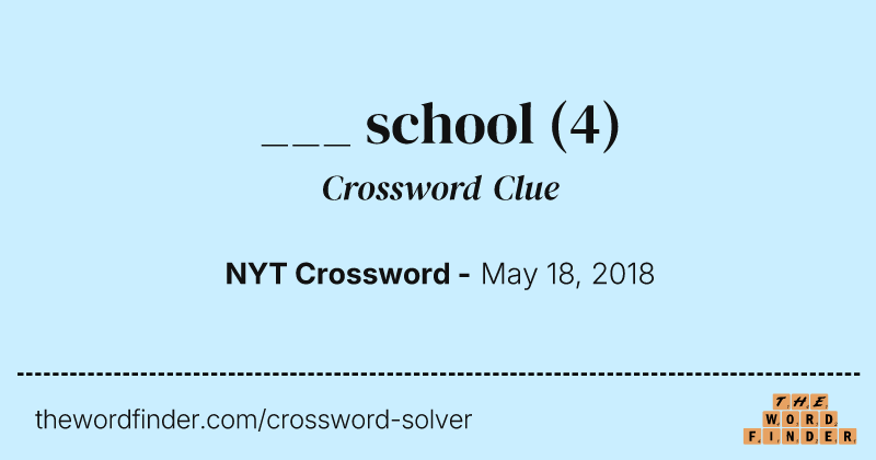 ___ school crossword clue image