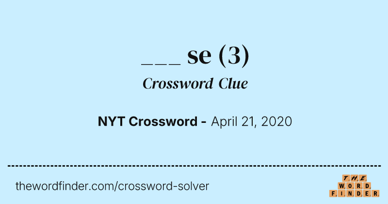 ___ se crossword clue image