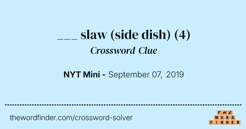 ___ slaw (side dish) crossword clue image