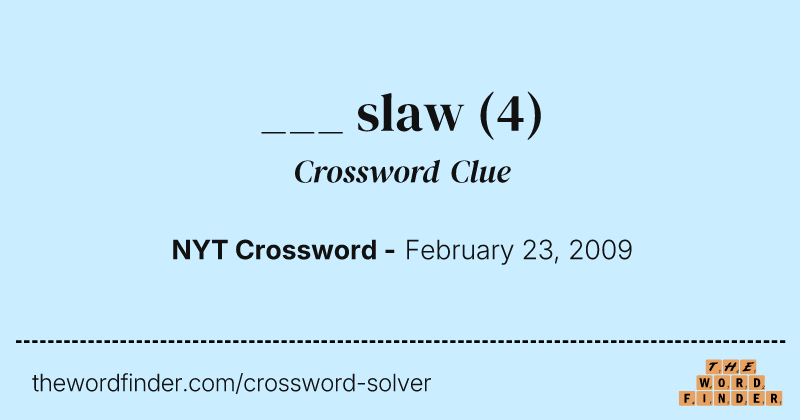 ___ slaw crossword clue image