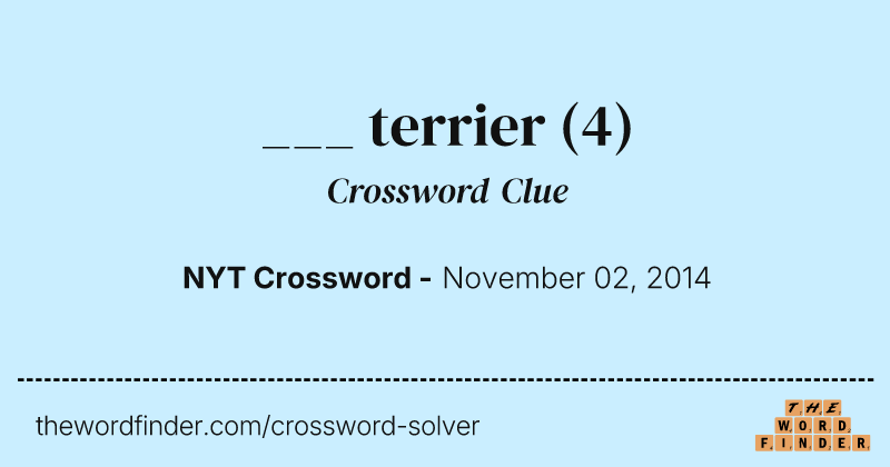 ___ terrier crossword clue image