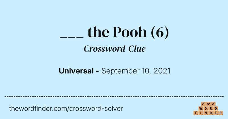 ___ the Pooh crossword clue image