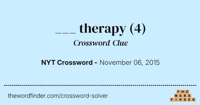 ___ therapy crossword clue image