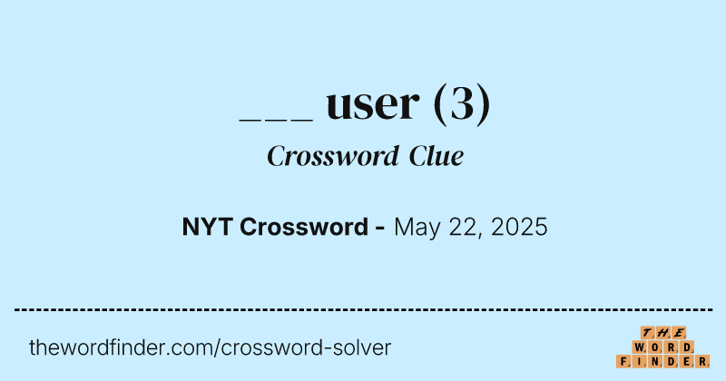 ___ user crossword clue image