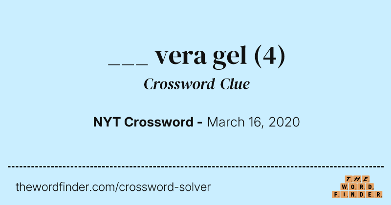 ___ vera gel crossword clue image