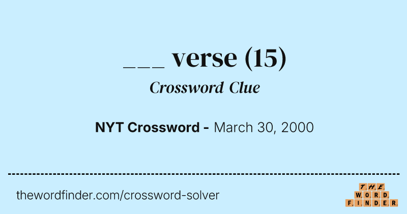 ___ verse crossword clue image