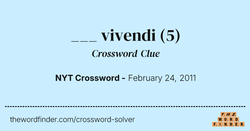___ vivendi crossword clue image
