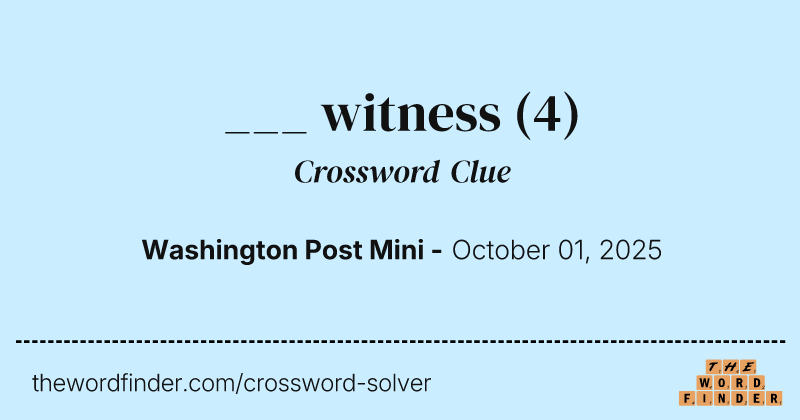 ___ witness crossword clue image