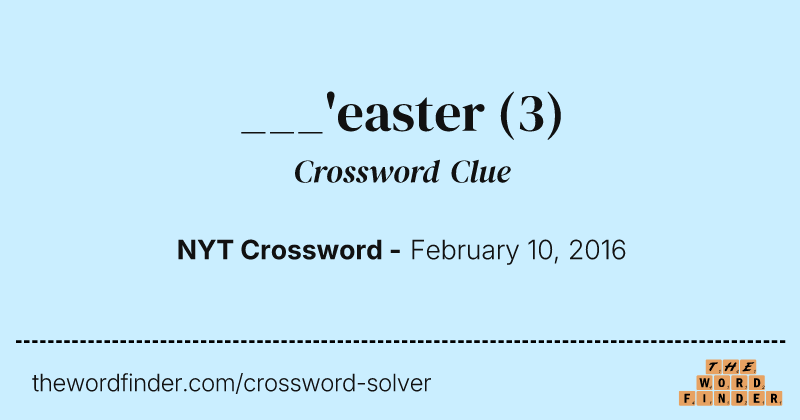 ___'easter crossword clue image