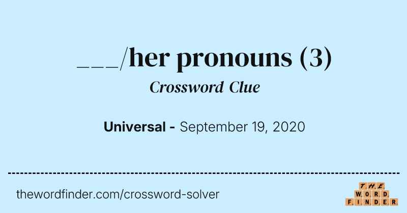 ___/her pronouns crossword clue image