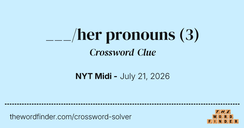 ___/her pronouns crossword clue image
