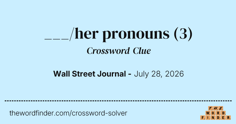 ___/her pronouns crossword clue image