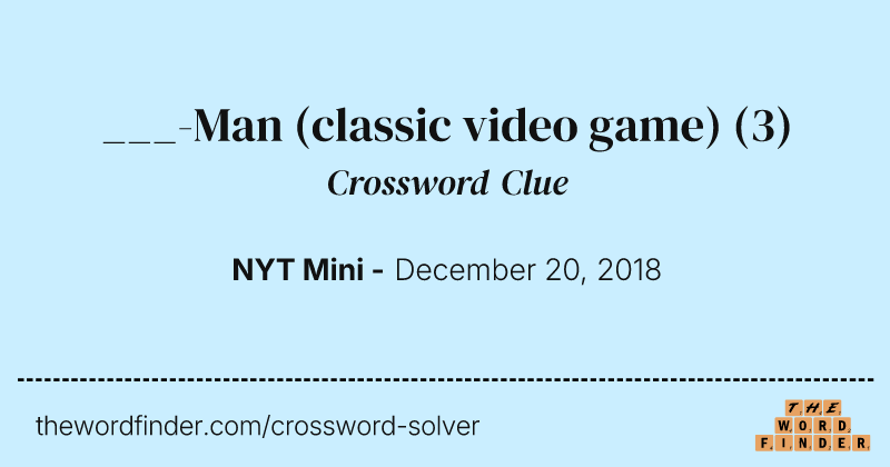 ___-Man (classic video game) crossword clue image