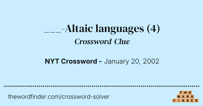 ___-Altaic languages crossword clue image