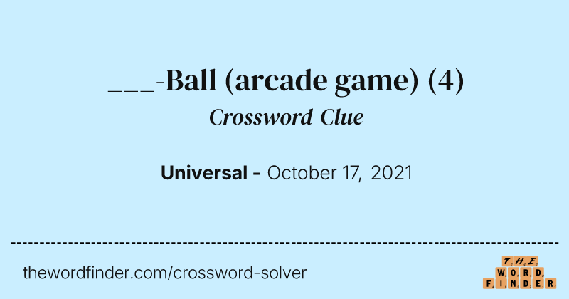 ___-Ball (arcade game) crossword clue image