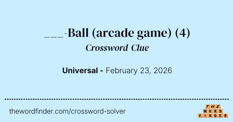 ___-Ball (arcade game) crossword clue image