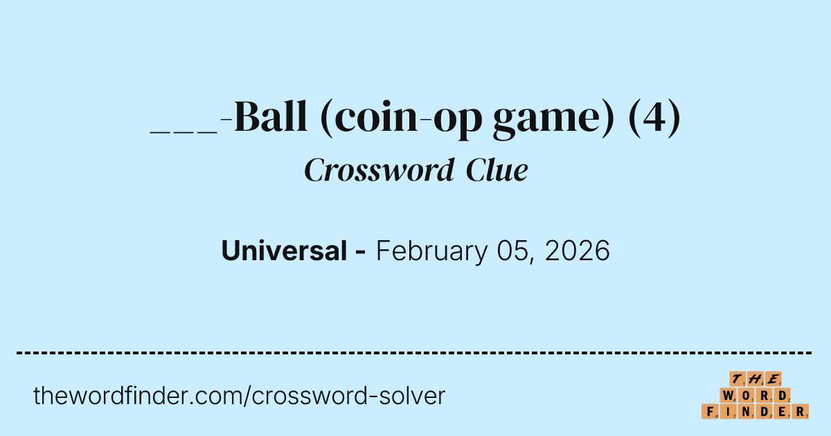 Ball (coinop game) — Crossword Clue