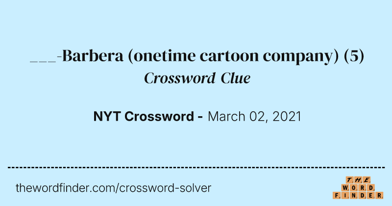 ___-Barbera (onetime cartoon company) crossword clue image