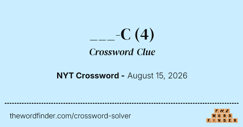 ___-C crossword clue image