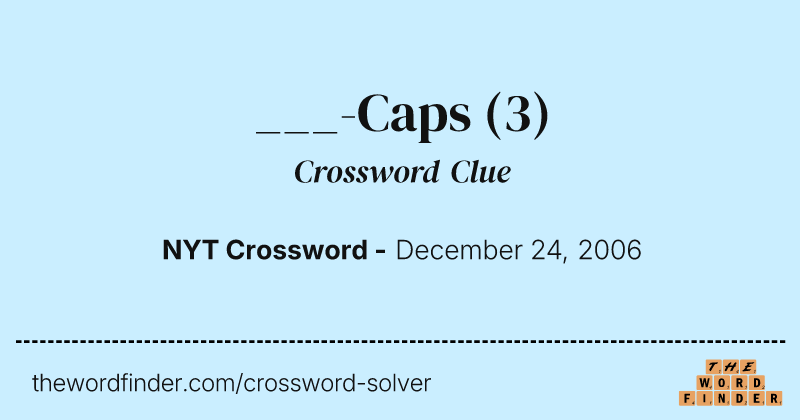 ___-Caps crossword clue image