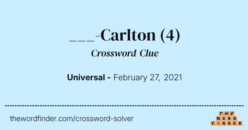___-Carlton crossword clue image