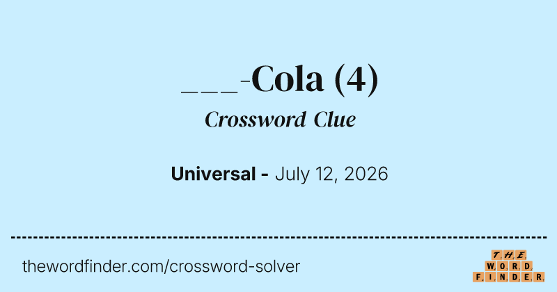 ___-Cola crossword clue image