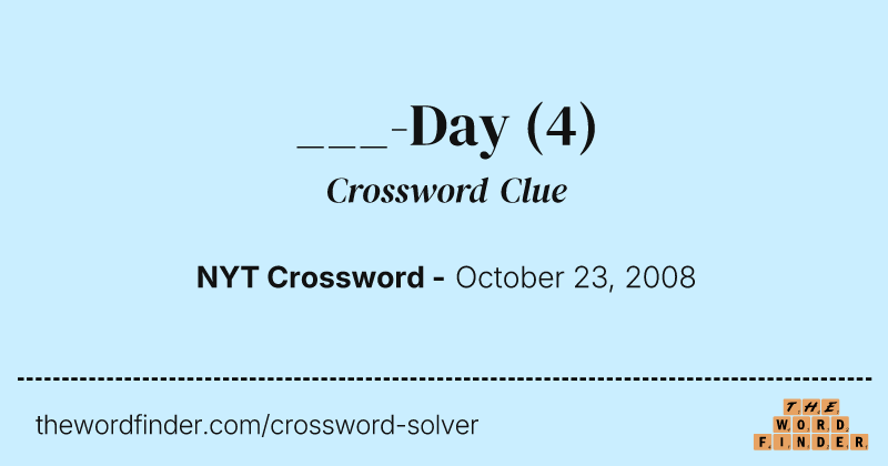 ___-Day crossword clue image