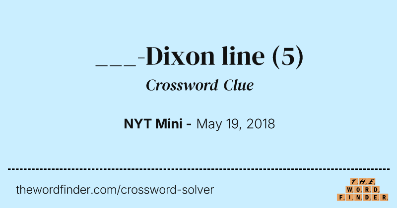 ___-Dixon line crossword clue image