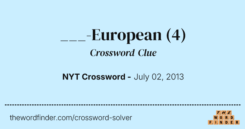 ___-European crossword clue image