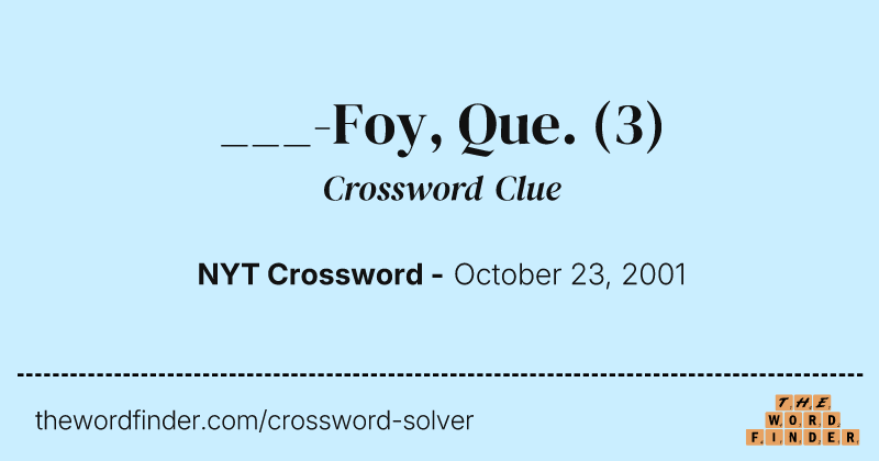 ___-Foy, Que. crossword clue image