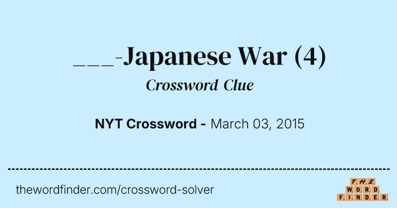___-Japanese War crossword clue image