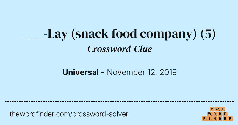 ___-Lay (snack food company) crossword clue image