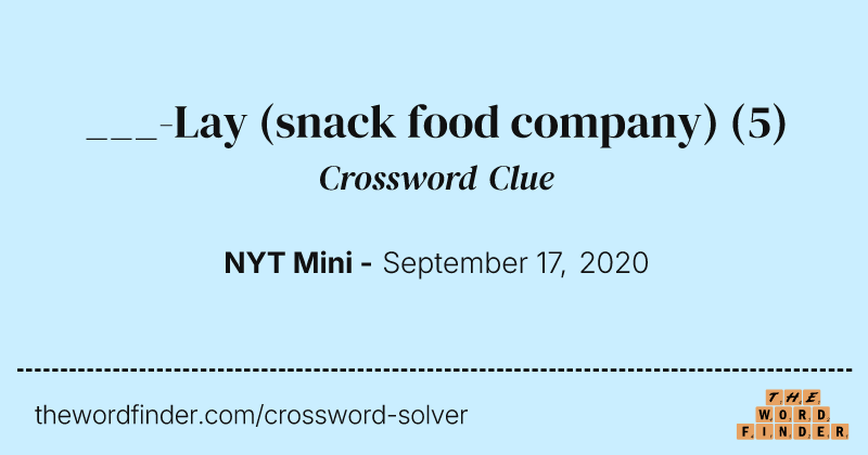 ___-Lay (snack food company) crossword clue image