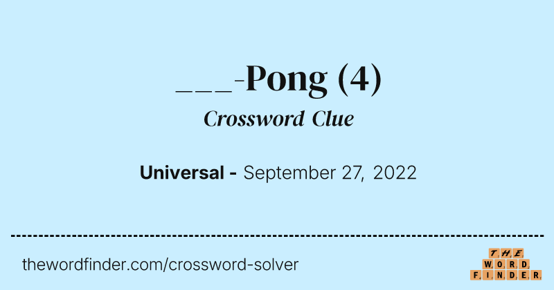 ___-Pong crossword clue image