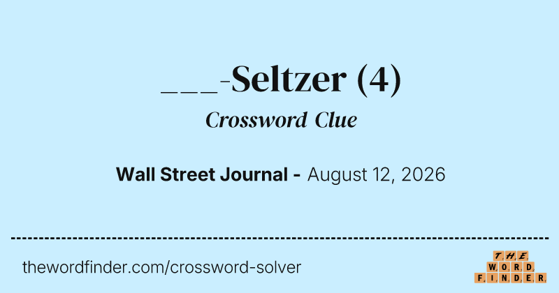 ___-Seltzer crossword clue image