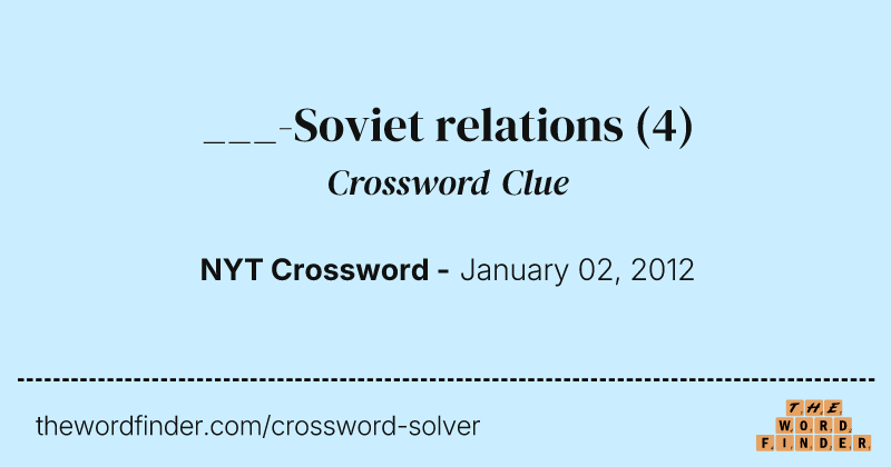 ___-Soviet relations crossword clue image
