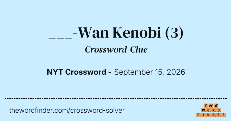 ___-Wan Kenobi crossword clue image