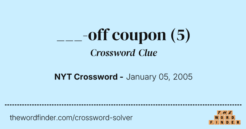 ___-off coupon crossword clue image