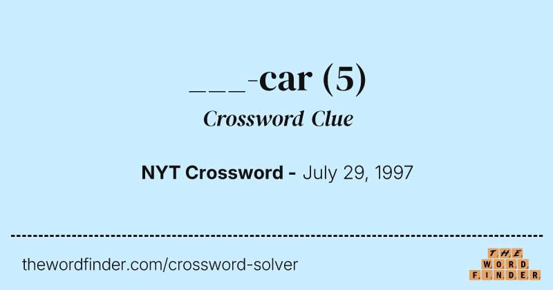 ___-car crossword clue image