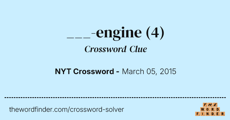 ___-engine crossword clue image