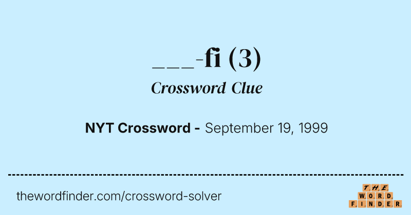 ___-fi crossword clue image