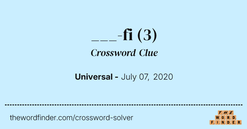 ___-fi crossword clue image