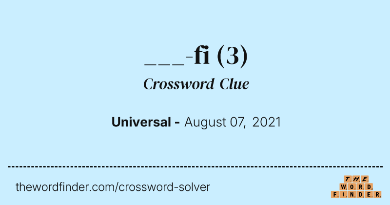 ___-fi crossword clue image